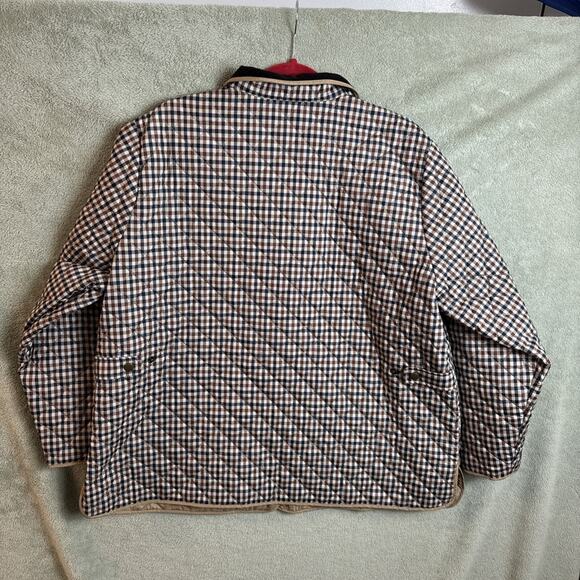 LANDS END Women Quilted Jacket 1X 16W-18W Corduroy Collar Equestrian + Gloves - Picture 8 of 14